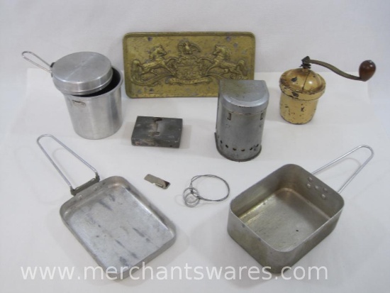 Vintage Camping Accessories, Radius Sweden No.42 Burner Stove, Esbin Fire Box, Grinder and more