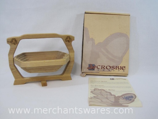 Crosbie Crafts The Vorda Basket, Ash Wood Folding Basket, Hand Made Co. Clare Ireland