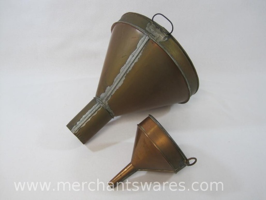 Two Copper Funnels
