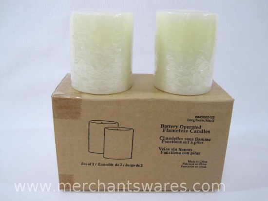 Candles of Paradise 2 Piece Set Battery Operated Flameless Candles, Ivory