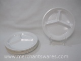 Set of 8 Dallas Ware Divided White Plastic Plates, 11 inch