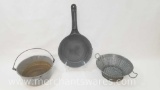 Gray Enamelware Items includes Colander, Cooking Pot and Fry Pan