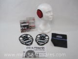 Two Pair 180's Ear Warmers, Navy, Black, with Duenorth Get-a-Grip Ultra Winter Traction Slip-on