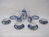 Blue Transferware Tea Set