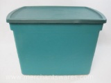 Holiday Housewares Large Green Storage Tote with Top