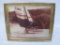Sailboat Photograph in Gold tone Metal Frame, approx 9.25 x 11.25 inches