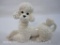 Atlantic Mold Ceramic White Poodle Dog Figurine, approx 8 x 11 inches
