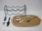 Entertainment Items, Metal Wine Rack, Williams and Sonoma Bamboo Cutting Board and Assorted Serving