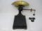 Antique Detecto Cast Iron Platform Scale, Single Beam Brass with weights, The Jacobs Bros. Co. Inc.