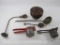 Assortment of Items includes Wrought Iron and Brass Ladle Marked John Schmidt 1849, Copper and Brass