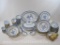 Case of Vintage Chinese Jingdezhen Blue White Porcelain Rice Grain Dinnerware and Serving Pieces,