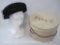 Black Weave Women's Round Brimmed Hat with Veil in B A Altman & Co. Hat Box, Size 22.5