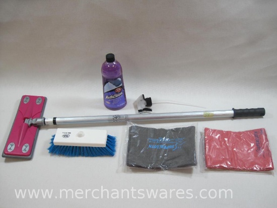 Fuller Brush Basin, Tub and Tile Bathclean Set, Plus Supercloth Mop and High Fiber Cloth Set
