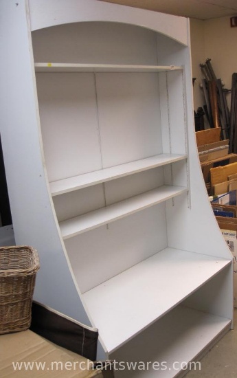 White Shelf Unit with Adjustable Shelves, approx 47.5"W x 79"H x 21"D at Base (inches)