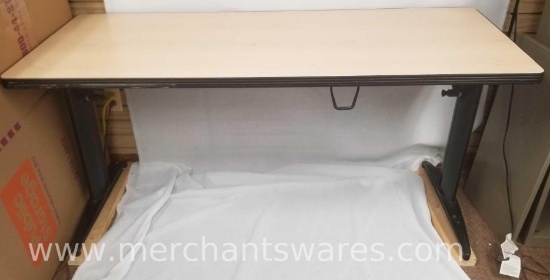 Falcon Products 5 Foot Folding Table, Blonde Wood Look Top, 24"W x 28.5"H