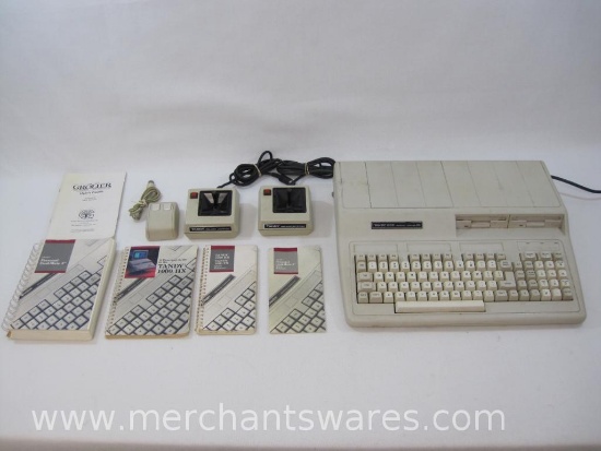 Tandy 1000 HX Personal Computer with Mouse, Joysticks and Reference Guides, Available for Preview at