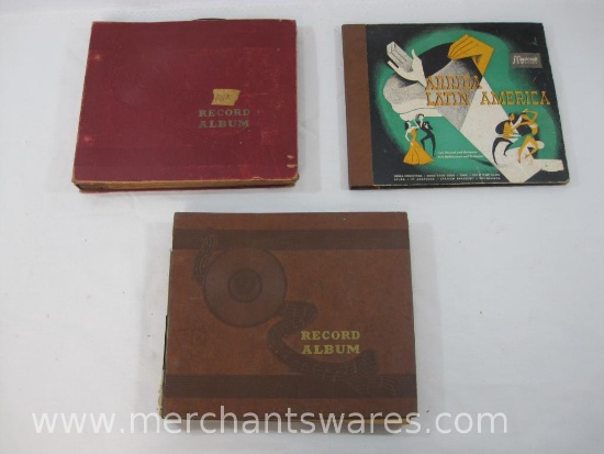 Three Album Binders of 78 RPM Vinyl Records includes Bing Crosby, Gene Autry, Jimmy Dorsey and