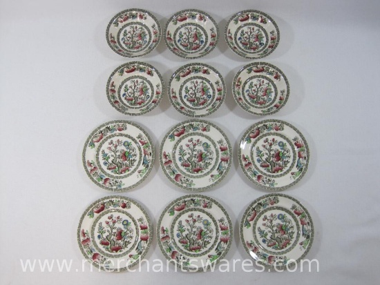 Johnson Bros England Indian Tree China, six 5 1/4" Fruit/Dessert Bowls and six 6 3/8" Bread & Butter