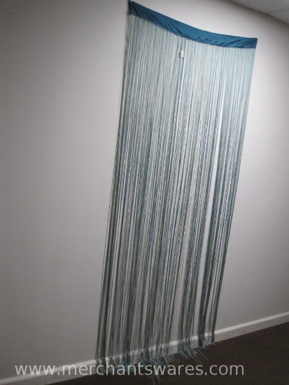 Blue Green Multi Full Length String Curtain, 40 inches Wide