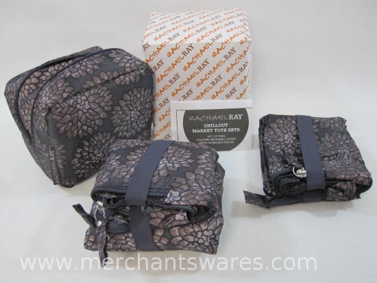 Rachael Ray Chillout Market Tote Set, 2 folding Shopping totes with Carry pouch