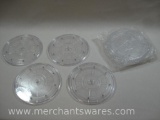 Set of 6 Clear Plastic Lazy Susan Turntables, 9 inch, 8 Bearings, Great for Cabinet or Displays