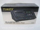 Timex FM and AM Dual Alarm Clock Radio with Cassette Player, Model #Tx350B, New in Box
