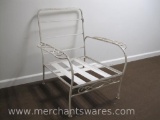 White Metal Arm Chair, No Cushions, Seat or Back
