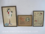 Three Framed Wall Art Decorations, Most Holy Father, My Guest? and Asian Mother and Child