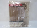 Hookless Fabric Shower Curtain and PEVA Liner, Taupe Mini Stripe Jacquard, New in Zip Package