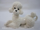 Atlantic Mold Ceramic White Poodle Dog Figurine, approx 8 x 11 inches