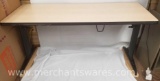 Falcon Products 5 Foot Folding Table, Blonde Wood Look Top, 24