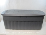 Large Rubbermaid 50 Gallon Storage Container with Lid, DK Grey