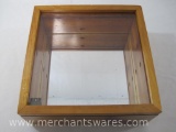 Wood Display Case with Mirror Back/Bottom, Approx 12.5 x 12.5 Inches, 4.5 inches Deep