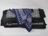 Twenty Five Bandannas, 100% Cotton, 24 Black, 1 Purple