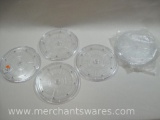 Set of 6 Clear Plastic Lazy Susan Turntables, 9 inch, 8 Bearings, Great for Displays