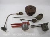 Assortment of Items includes Wrought Iron and Brass Ladle Marked John Schmidt 1849, Copper and Brass