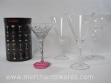 Lolita, My Tiara, Martini Glass with 3 Clear Acrylic Large Cocktail Glasses
