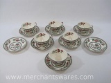 Johnson Bros England Indian Tree China, 6 Tea Cups, 8 Tea Cup Saucers