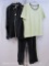 Sport Savvy Stretch Jacket, T-Shirt and Pants Track Suit, Black/Lt. Green, Size: XL, 2 lb 2 oz