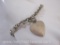 Sterling Silver Bracelet with Heart Charm, 18.4 g