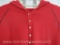 Quacker Factory Jeanne Bice Red Waffle Knit Hoodie with 3/4 Bling Button Neck, 1 lb
