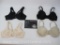 Four Barely Breezies Seamless Lace Front Under Wire Bras, 38C, Nude, Champagne and 2 Black, 1 lb