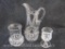 Indiana Glass Co King's Crown Pitcher, Goblet and Vase, 6 lbs 4 oz