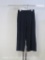 Susan Graver Navy Liquid Knit Wide Leg Pull-On Crop Pants, Medium, 1 lb
