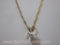 14K Gold Chain Necklace (1.5 g) with CZ Pendant