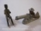 Two Metal Figures including Cast Iron African American Driver and Metal WWI Artillery Soldier 728