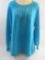 New Precious Fibers XL Turquoise Cashmere Sweater, 10 oz