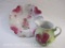 Two Vintage German Ceramic Pieces including Flower Pitcher and Large Scalloped Bowl/Basin, 2 lbs 4