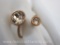 Touchstone Crystal by Swarovski Copper Tone Wrap Ring with Pink Crystals