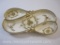 Vintage Japan Moriyama Mori-Machi Divided Dish with Raised Gold Pattern, made in Japan, 14 oz